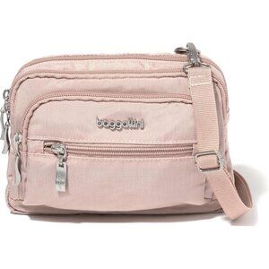 👑Women's Woodrose Triple Zip Small Crossbody Bag Lightweight Convertible Belt